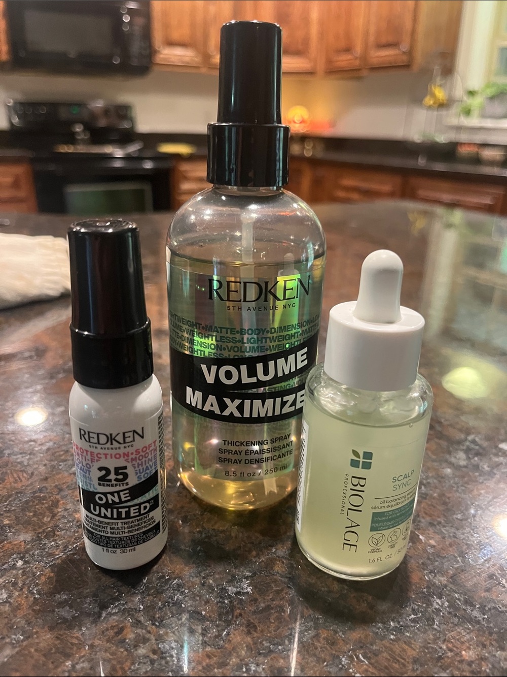 Redken Volume Maximizer, Redken One United, and Biolage Scalp Sync Set